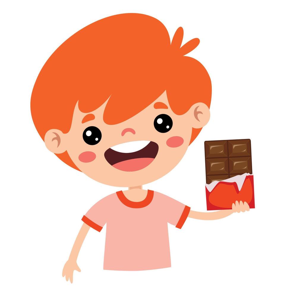 ilustración de niño con chocolate vector