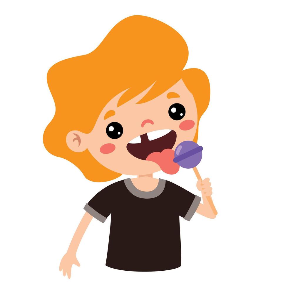 Illustration Of Kid With Lollipop vector