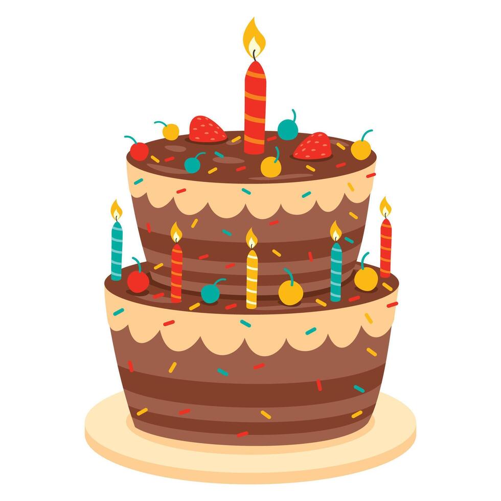 ilustración de un pastel de cumpleaños vector