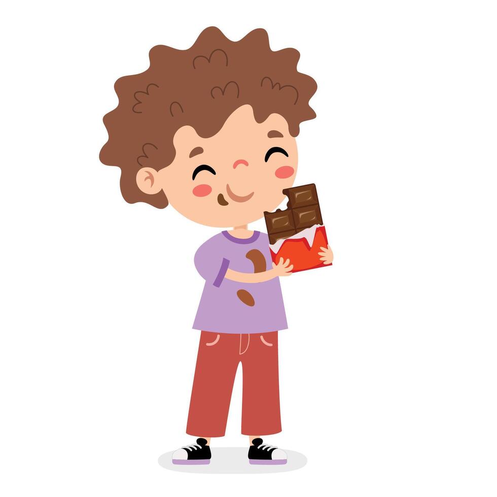 ilustración de niño con chocolate vector