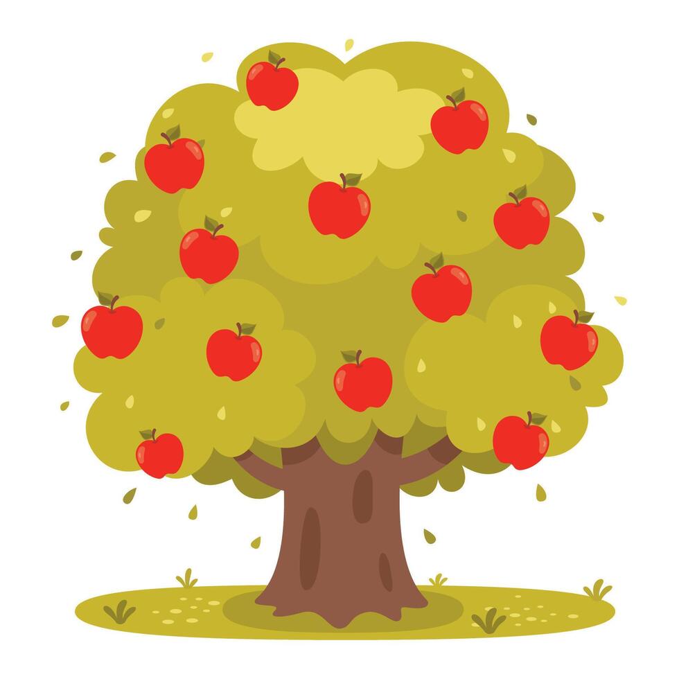 ilustración de un manzana árbol vector