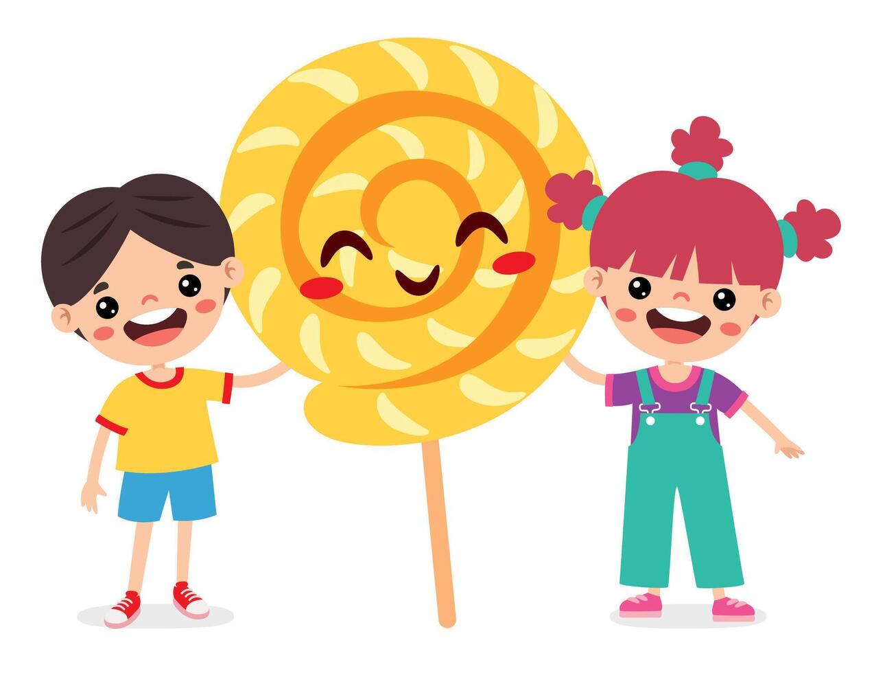 ilustración de niño con caramelo vector