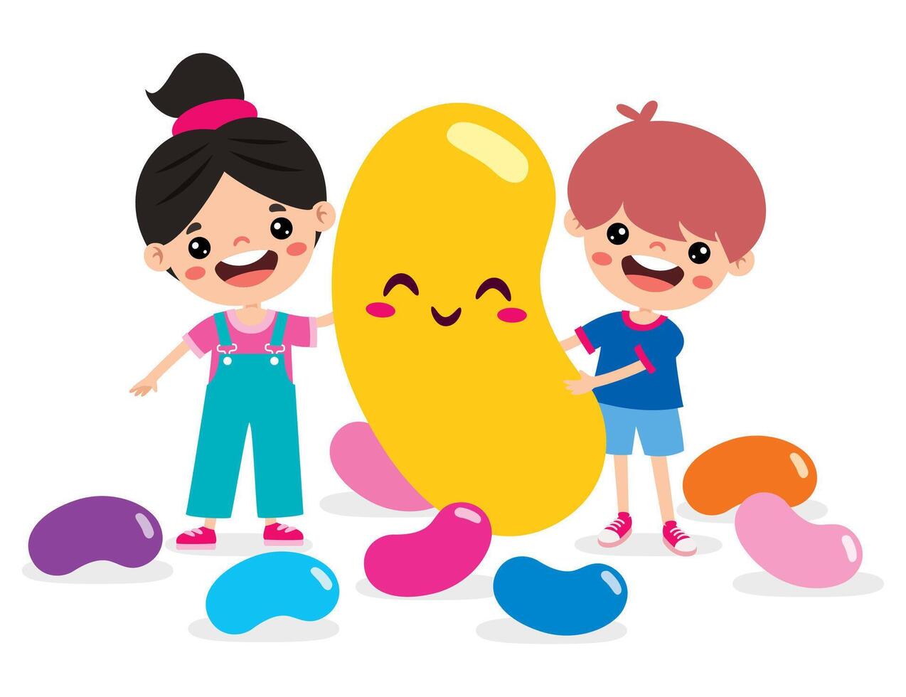 Illustration Of Kid With Jelly Bean vector