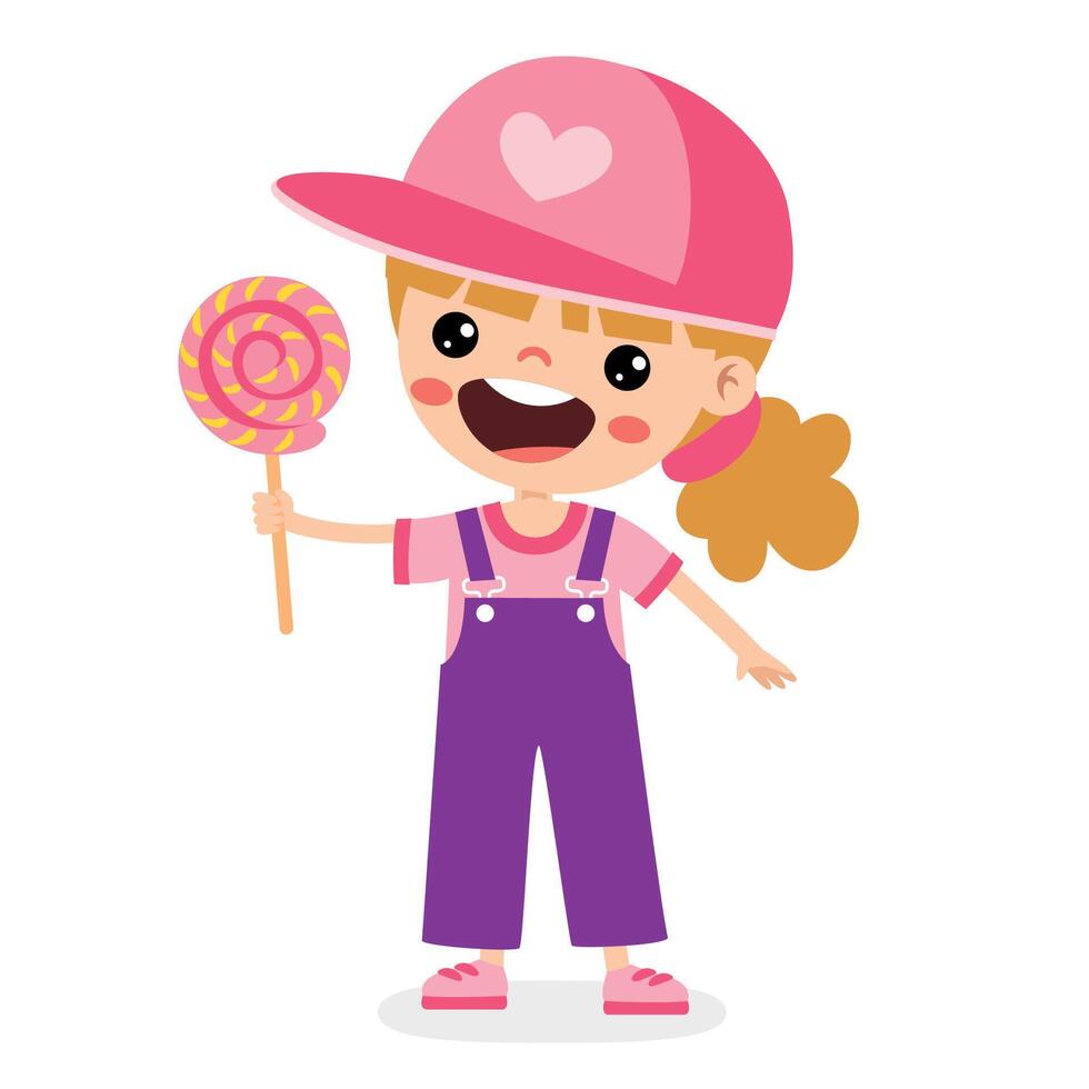 Illustration Of Kid With Candy vector