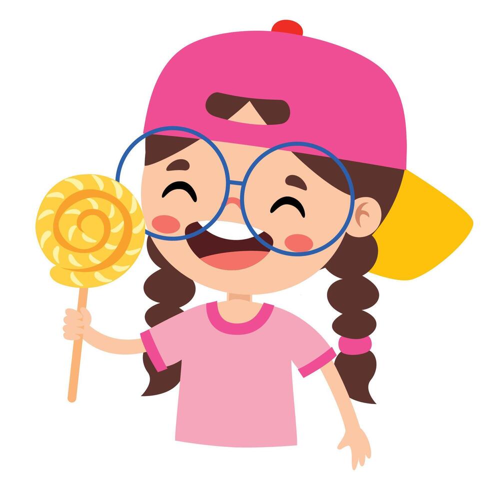 Illustration Of Kid With Candy vector