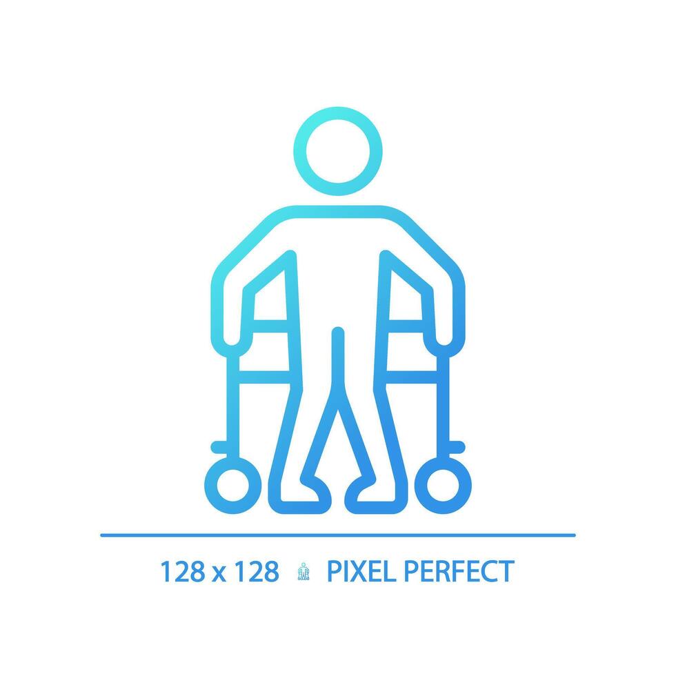 Cerebral palsy gradient linear vector icon. Physical disability, genetic disorder. Lifelong condition. Special needs. Thin line color symbol. Modern style pictogram. Vector isolated outline drawing