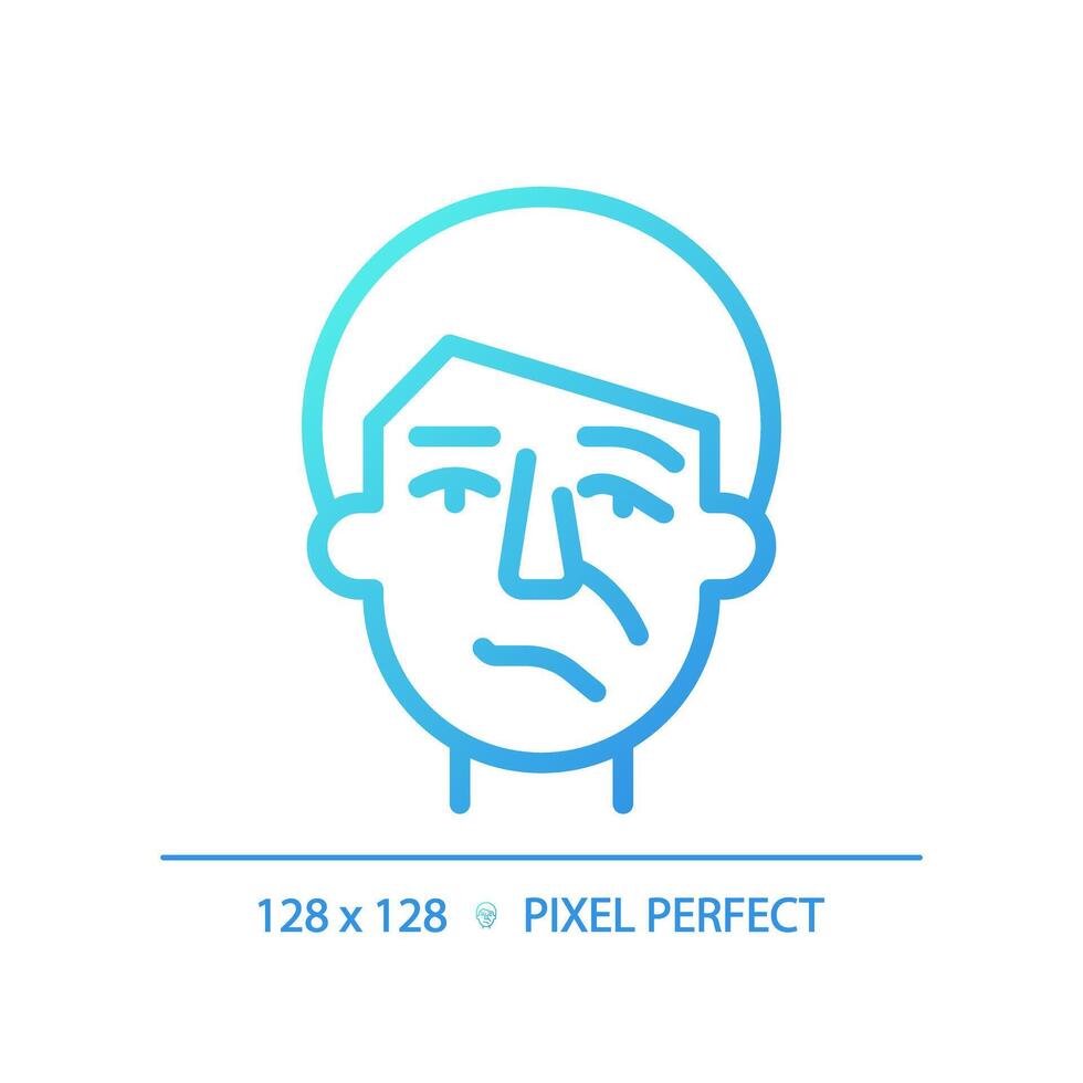 Facial nerve paralysis gradient linear vector icon. Bells palsy. Neurological condition. Physiotherapy injury recovery. Thin line color symbol. Modern style pictogram. Vector isolated outline drawing
