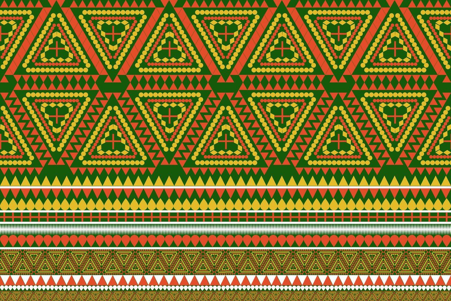 sin costura diseño patrón, tradicional geométrico flor zigzag modelo Navidad amarillo amarillo verde blanco vector ilustración diseño, resumen tela patrón, azteca estilo para impresión textiles