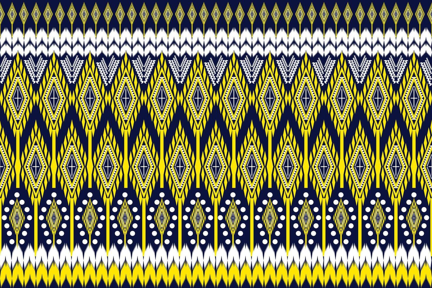 Seamless fabric pattern, abstract geometric triangle wave zigzag ikat tribal. Indigo white for print textiles, carpets, fabrics. vector