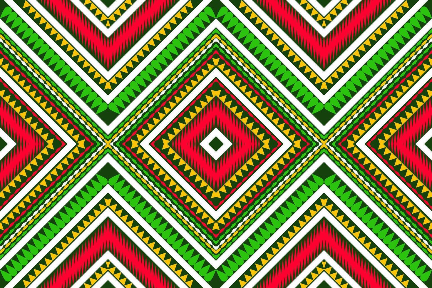 Seamless design pattern, traditional geometric flower zigzag pattern Christmas yellow yellow green white vector illustration design, abstract fabric pattern, aztec style for print textiles