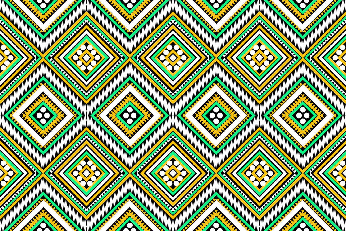 Seamless design pattern, traditional geometric flower zigzag pattern Christmas yellow yellow green white vector illustration design, abstract fabric pattern, aztec style for print textiles