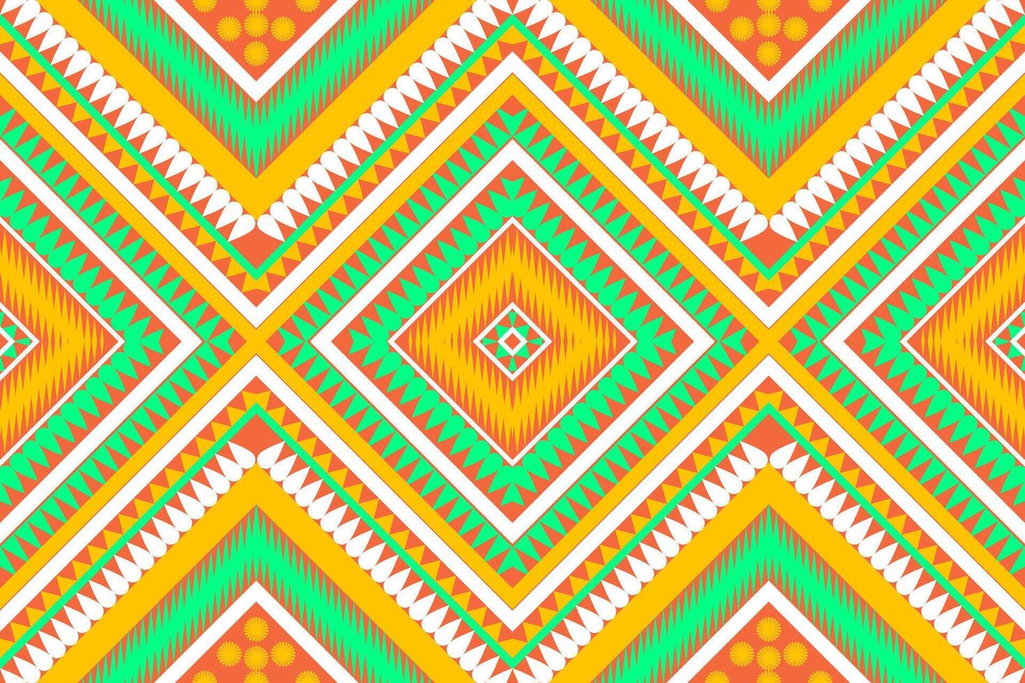 Seamless design pattern, traditional geometric flower zigzag pattern Christmas yellow yellow green white vector illustration design, abstract fabric pattern, aztec style for print textiles