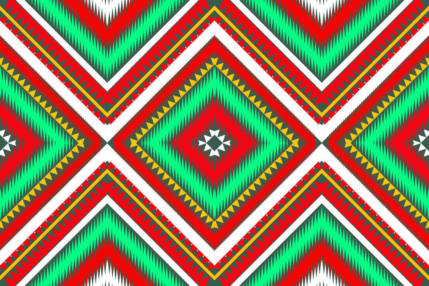 Seamless design pattern, traditional geometric flower zigzag pattern Christmas yellow yellow green white vector illustration design, abstract fabric pattern, aztec style for print textiles