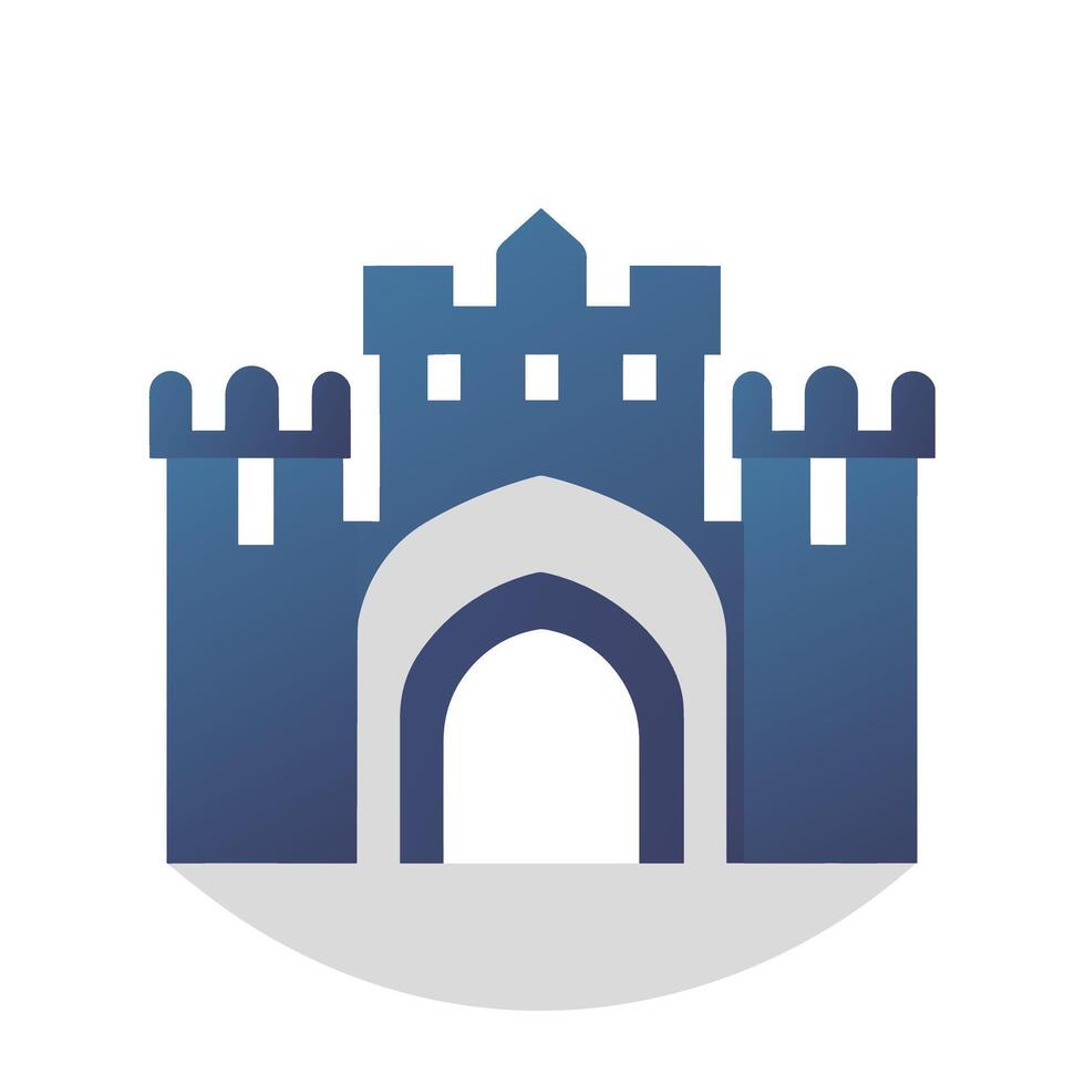 AI generated Data protection software filled gradient logo. Security business value. Castle simple icon Design element. Ai art for corporate branding, business card vector