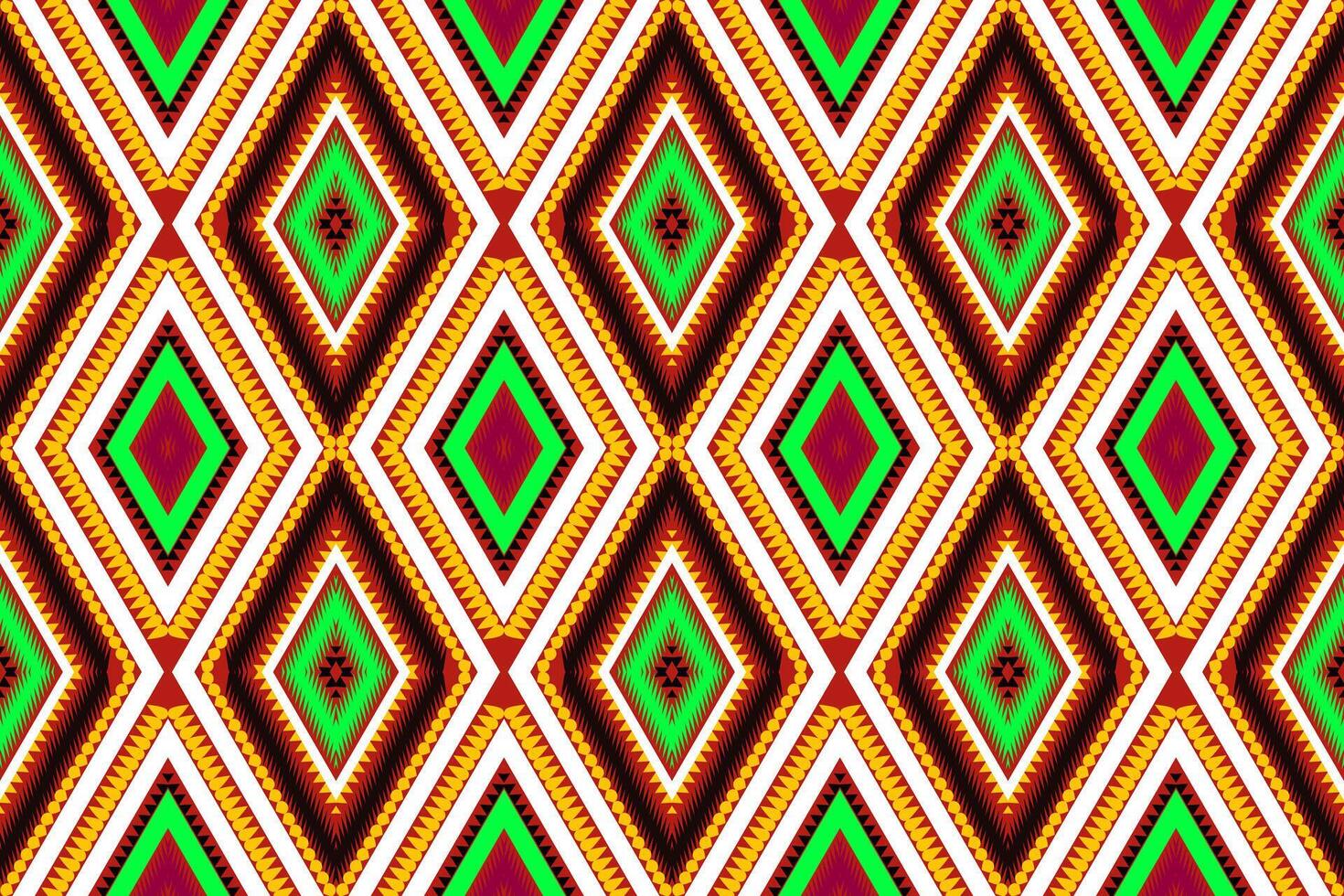 Seamless design pattern, traditional geometric flower zigzag pattern Christmas yellow yellow green white vector illustration design, abstract fabric pattern, aztec style for print textiles