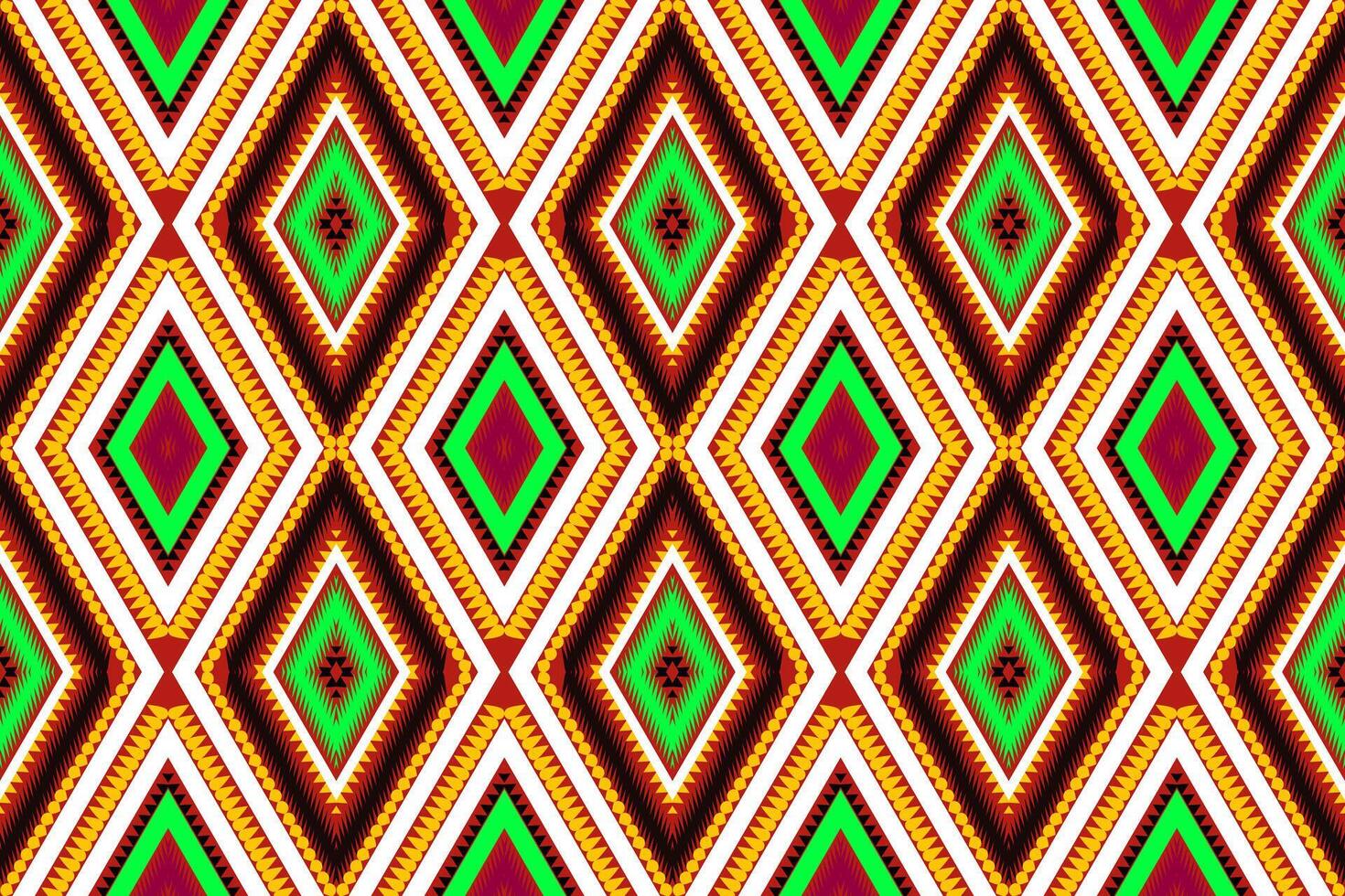 Seamless design pattern, traditional geometric flower zigzag pattern Christmas yellow yellow green white vector illustration design, abstract fabric pattern, aztec style for print textiles