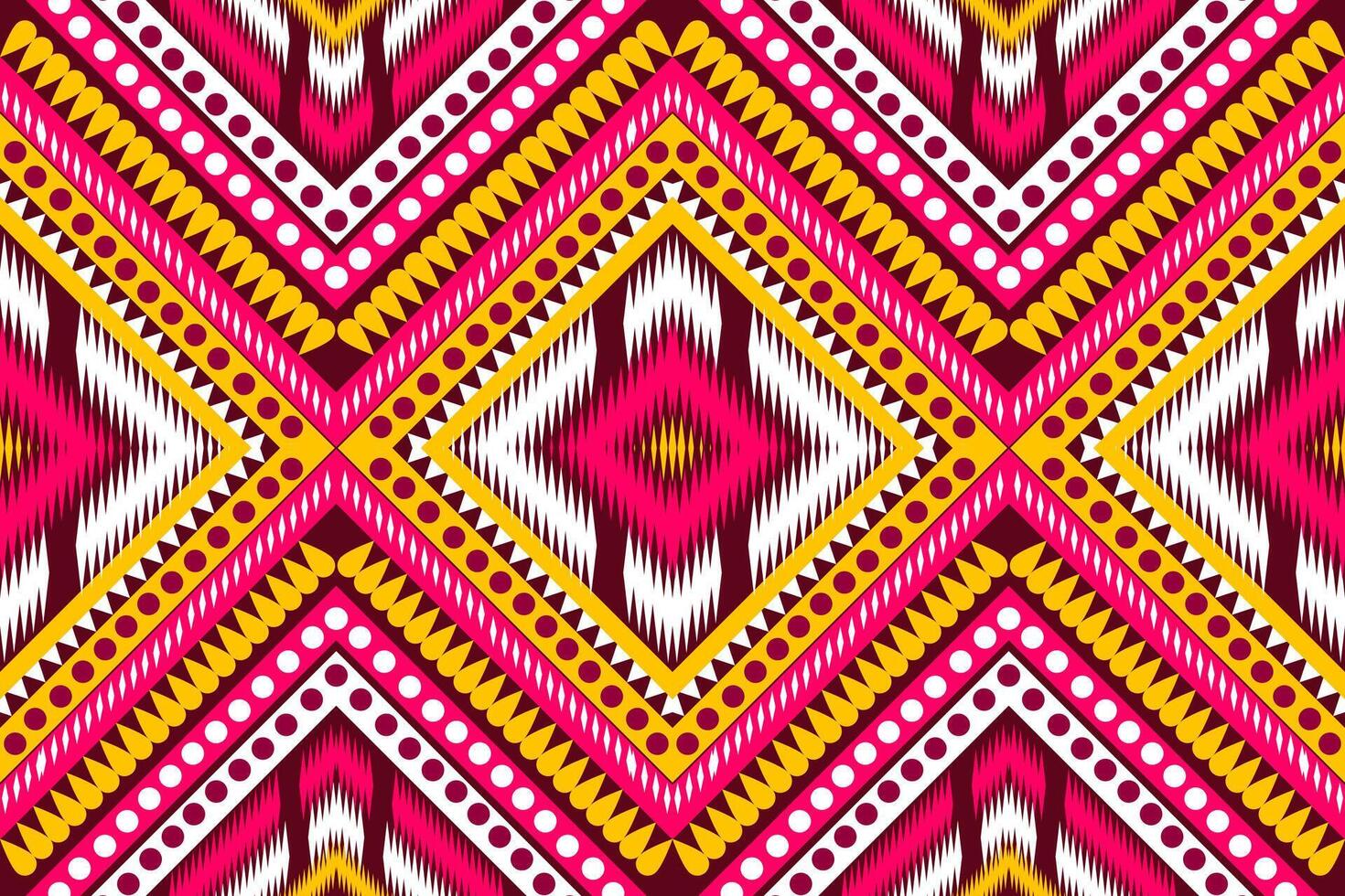 Aztec tribal geometric vector background in black red yellow white Seamless stripe pattern. Traditional ornament ethnic style. Design for textile, fabric, clothing, curtain, rug, ornament, wrapping.