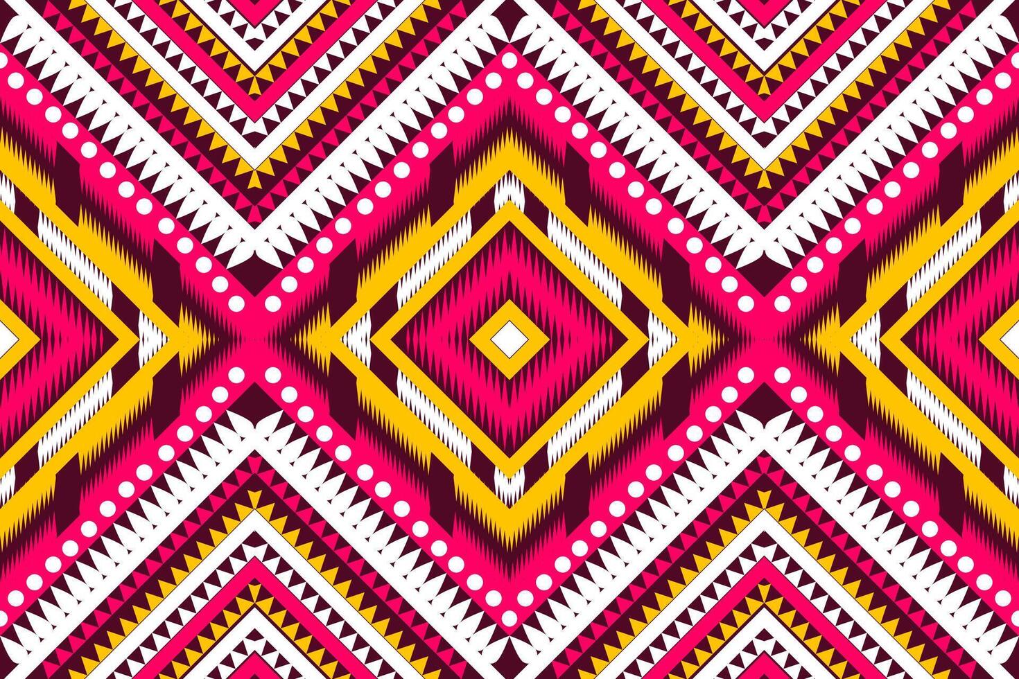 Aztec tribal geometric vector background in black red yellow white Seamless stripe pattern. Traditional ornament ethnic style. Design for textile, fabric, clothing, curtain, rug, ornament, wrapping.