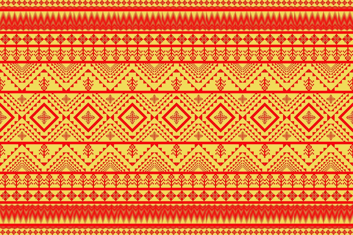 Aztec tribal geometric vector background in black red yellow white Seamless stripe pattern. Traditional ornament ethnic style. Design for textile, fabric, clothing, curtain, rug, ornament, wrapping.