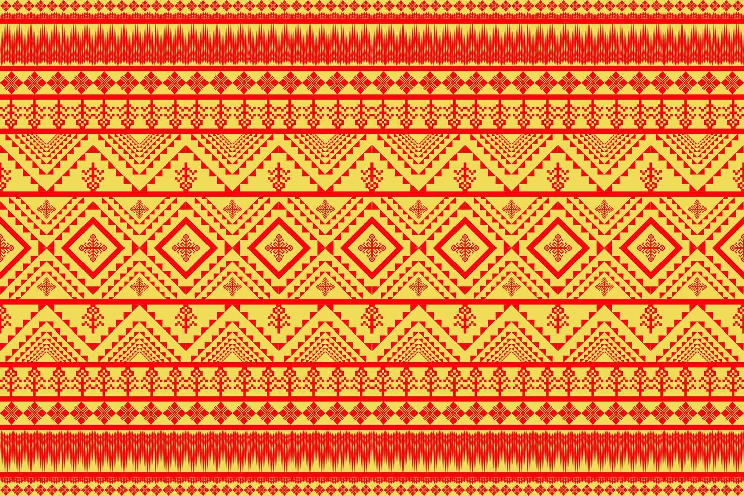 Aztec tribal geometric vector background in black red yellow white Seamless stripe pattern. Traditional ornament ethnic style. Design for textile, fabric, clothing, curtain, rug, ornament, wrapping.