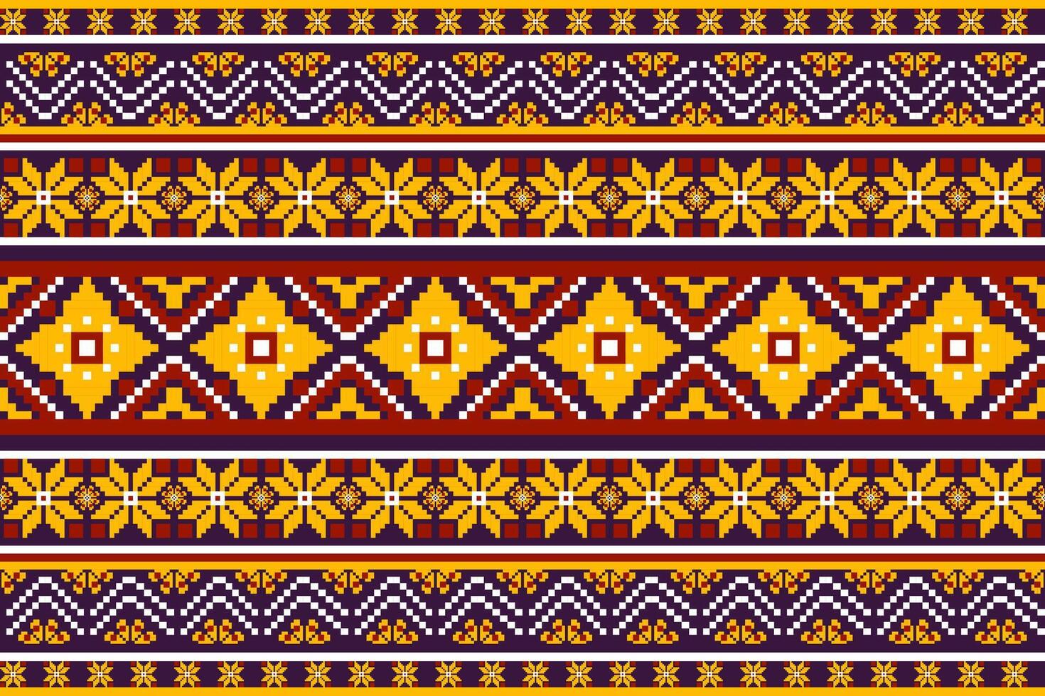 Aztec tribal geometric vector background in black red yellow white Seamless stripe pattern. Traditional ornament ethnic style. Design for textile, fabric, clothing, curtain, rug, ornament, wrapping.