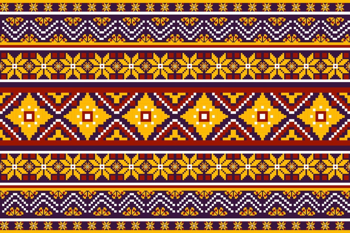 Aztec tribal geometric vector background in black red yellow white Seamless stripe pattern. Traditional ornament ethnic style. Design for textile, fabric, clothing, curtain, rug, ornament, wrapping.