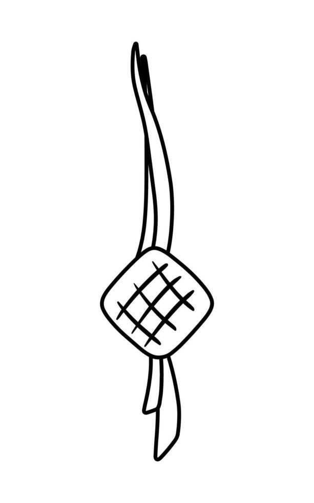 Ketupat Line Art Drawing Vector Icon Clip Art Doodle for Ramadan and  Eid Al Fitr Islamic Background Elements Decoration
