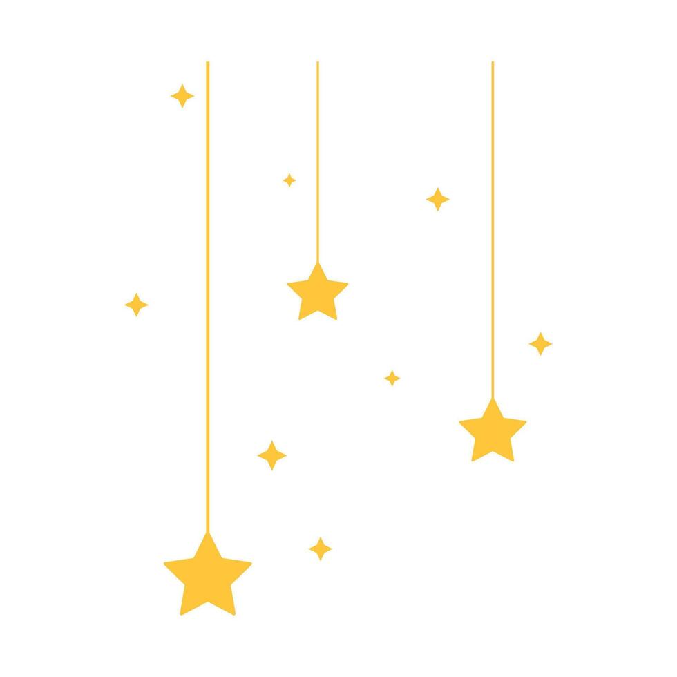 Hanging Star Vector Illustration for Islamic Header Element Decoration