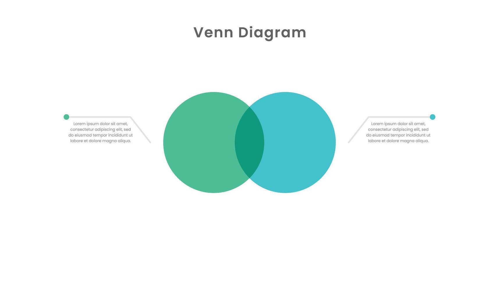 Venn diagram infographic template design with two circle vector
