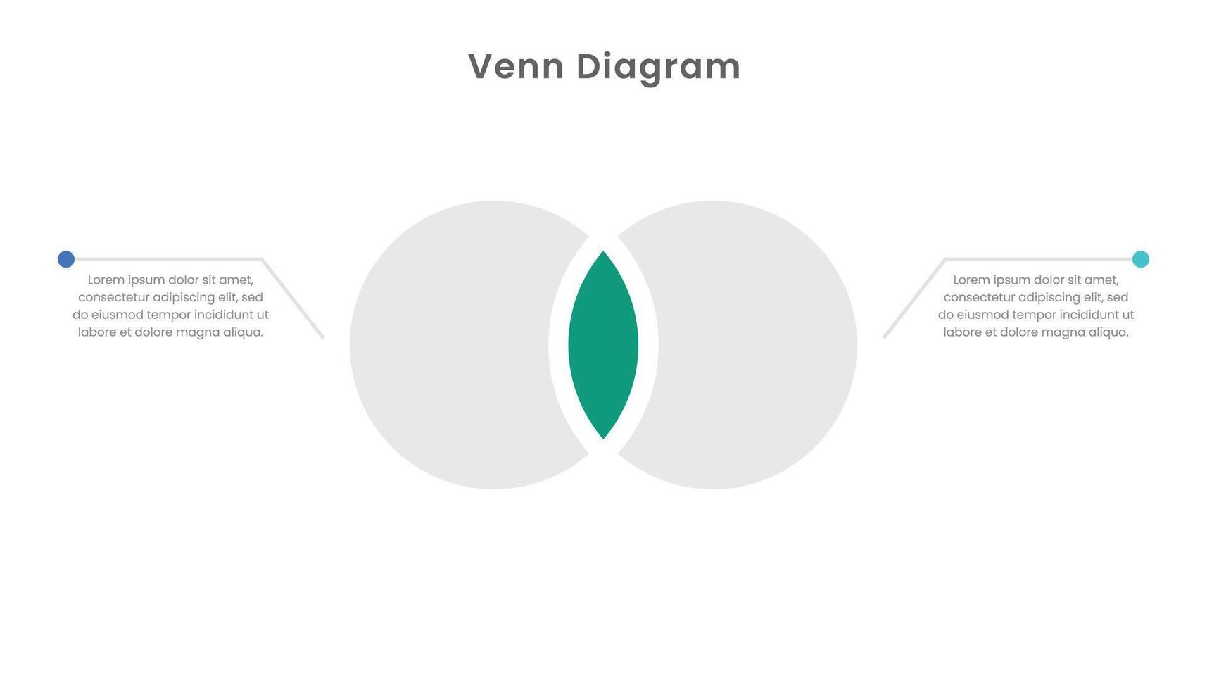 Venn diagram infographic template design with two circle vector