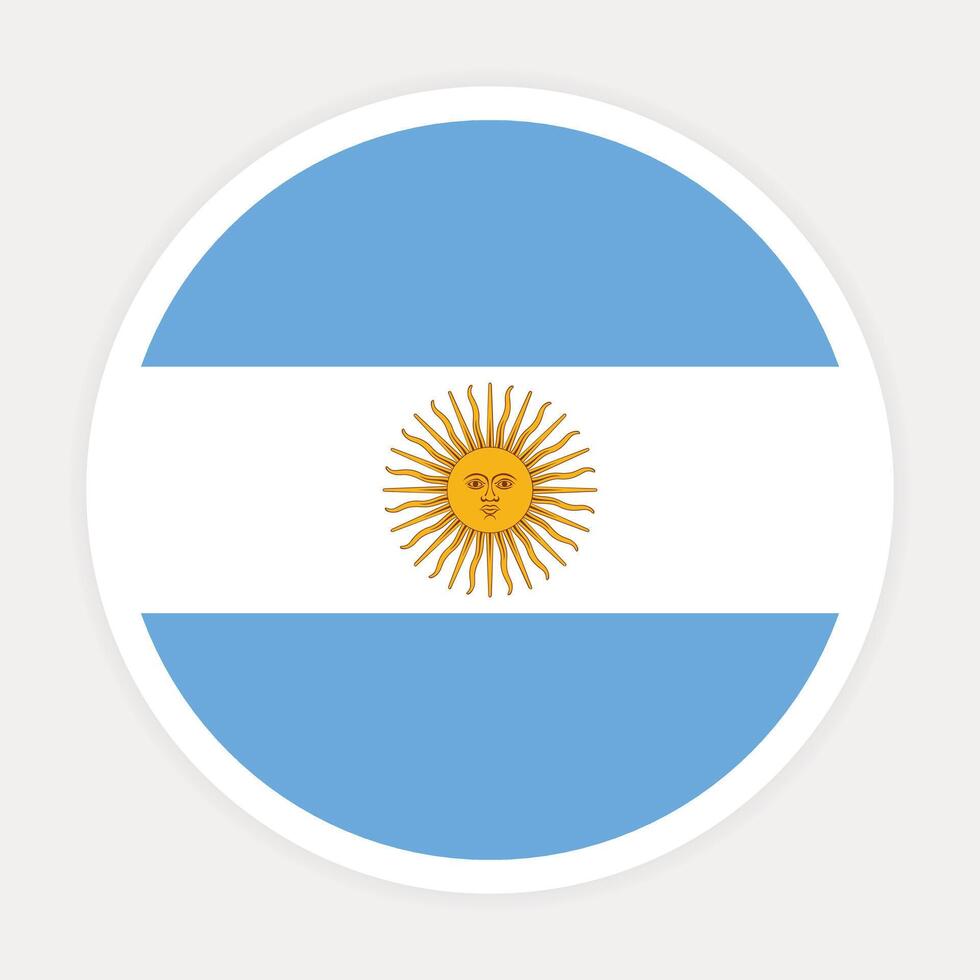plano ilustración de argentina nacional bandera. argentina circulo bandera. redondo de argentina bandera. vector