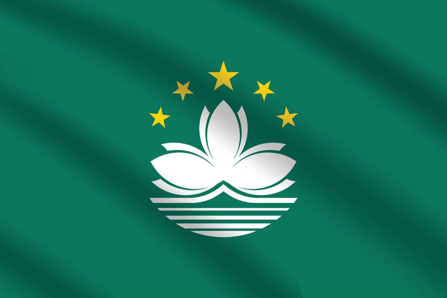 Flat Illustration of Macau flag. Macau national flag design. Macau wave flag. vector