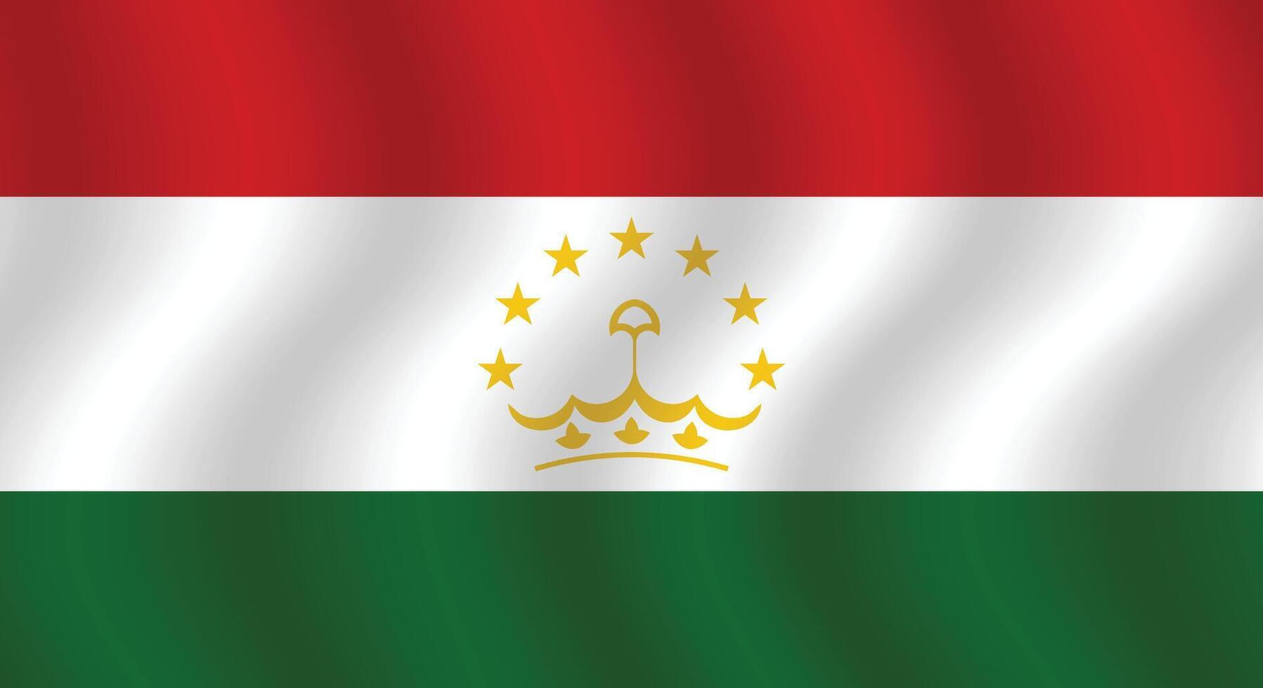 Flat Illustration of Tajikistan flag. Tajikistan national flag design. Tajikistan wave flag. vector
