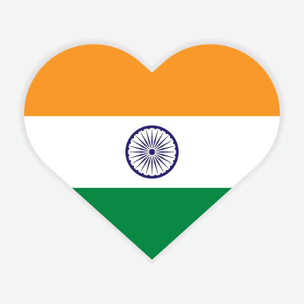 India nacional bandera vector icono diseño. India bandera en corazón diseño forma. vector India bandera en corazón.