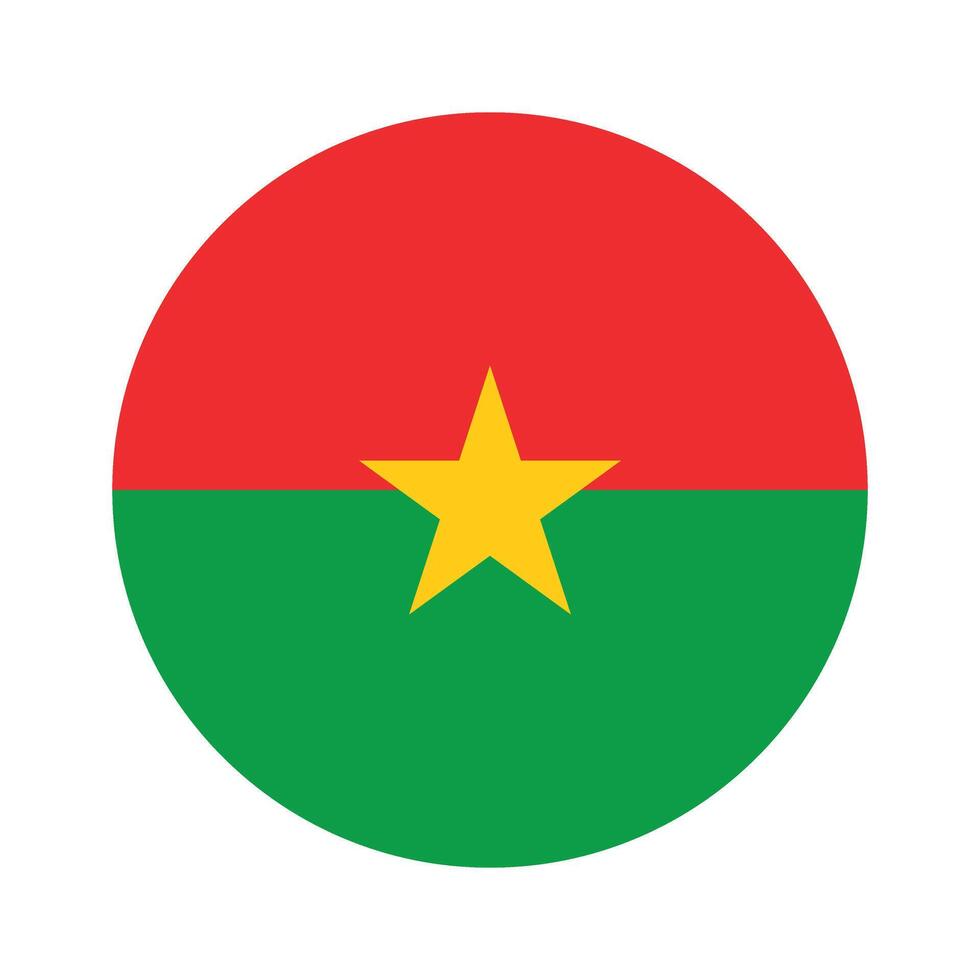 Burkina Faso national flag vector icon design. Burkina Faso circle flag. Round of Burkina Faso flag.