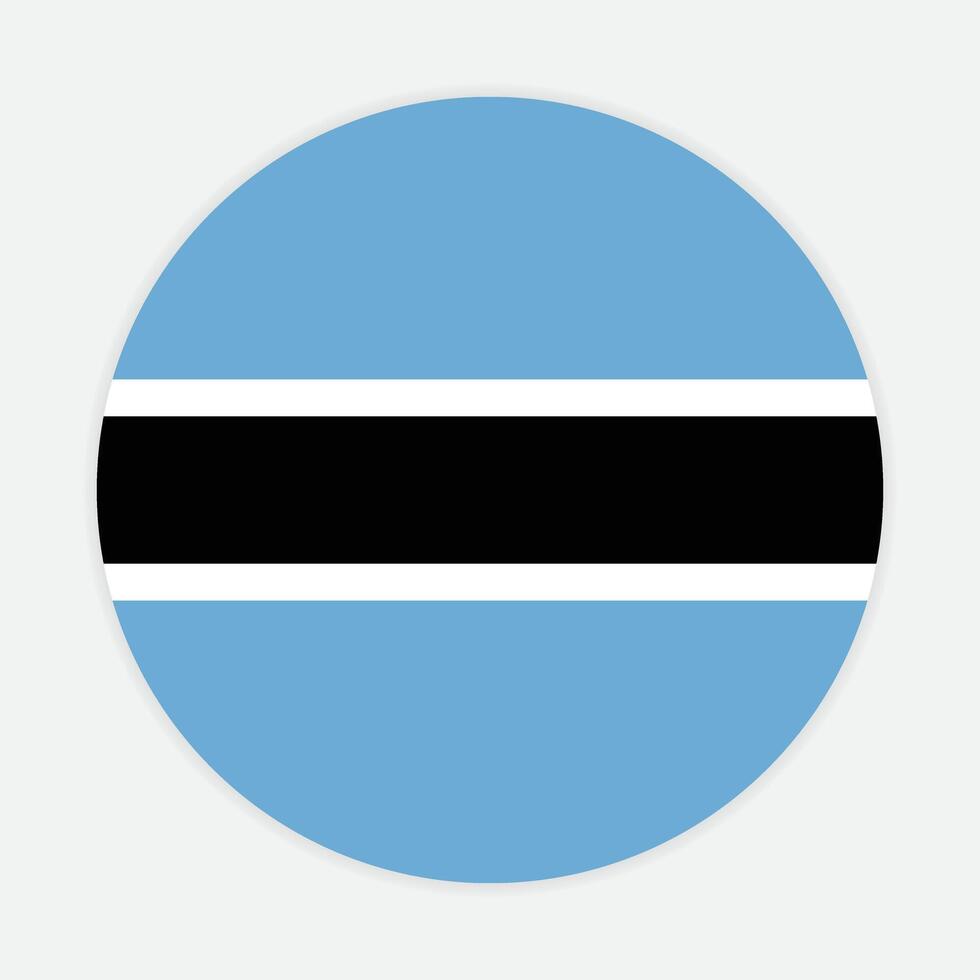 Botswana national flag vector icon design. Botswana circle flag. Round of Botswana flag.