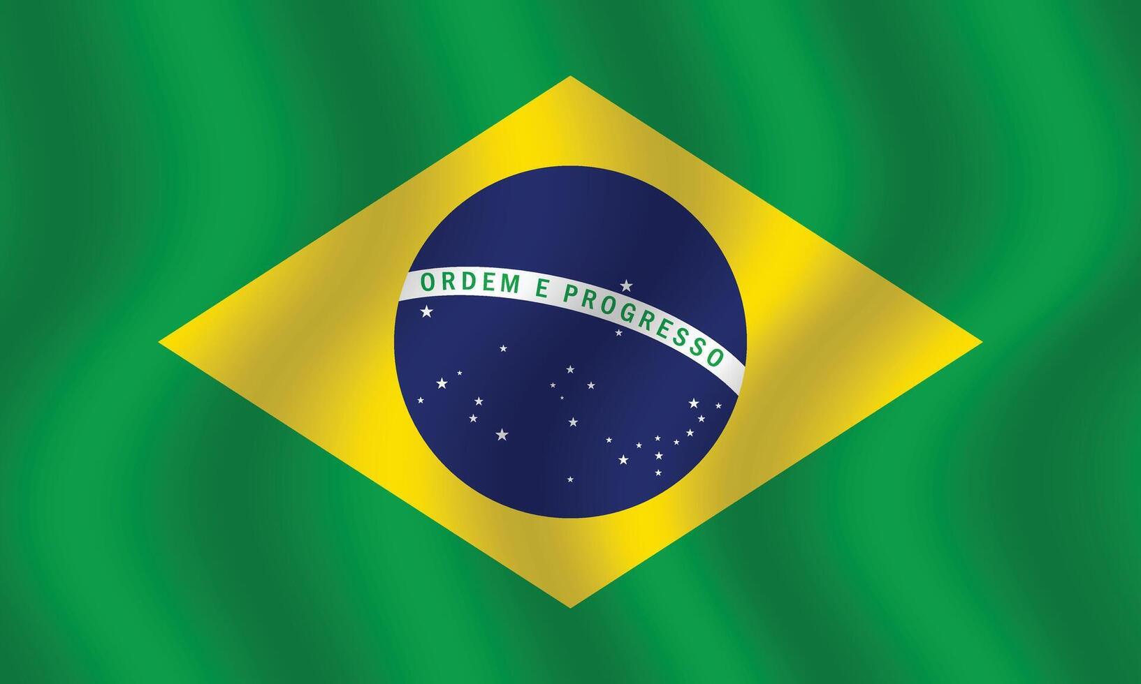 plano ilustración de Brasil bandera. Brasil nacional bandera diseño. Brasil ola bandera. vector