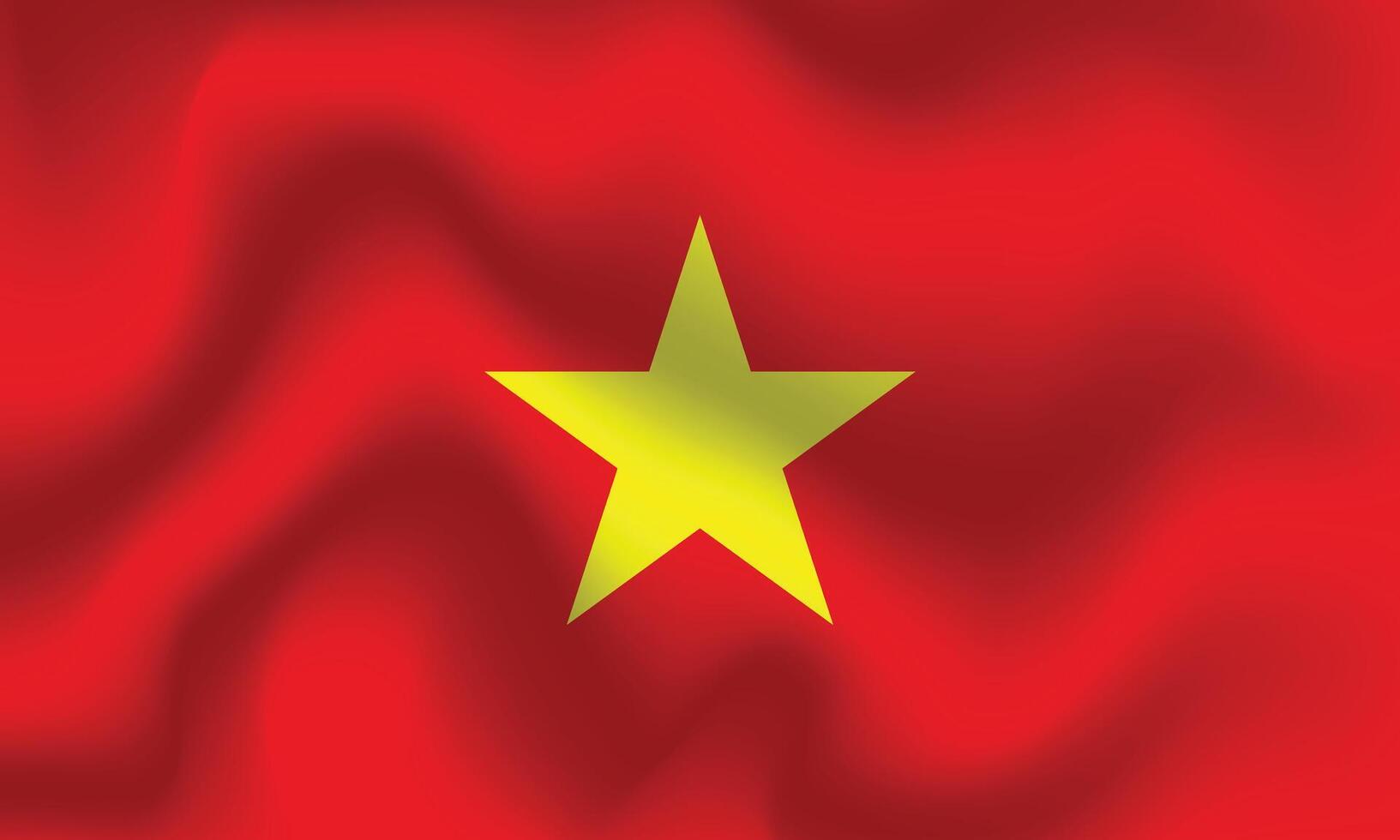 Flat Illustration of the Vietnam national flag. Vietnam national flag design. Vietnam wave flag. vector