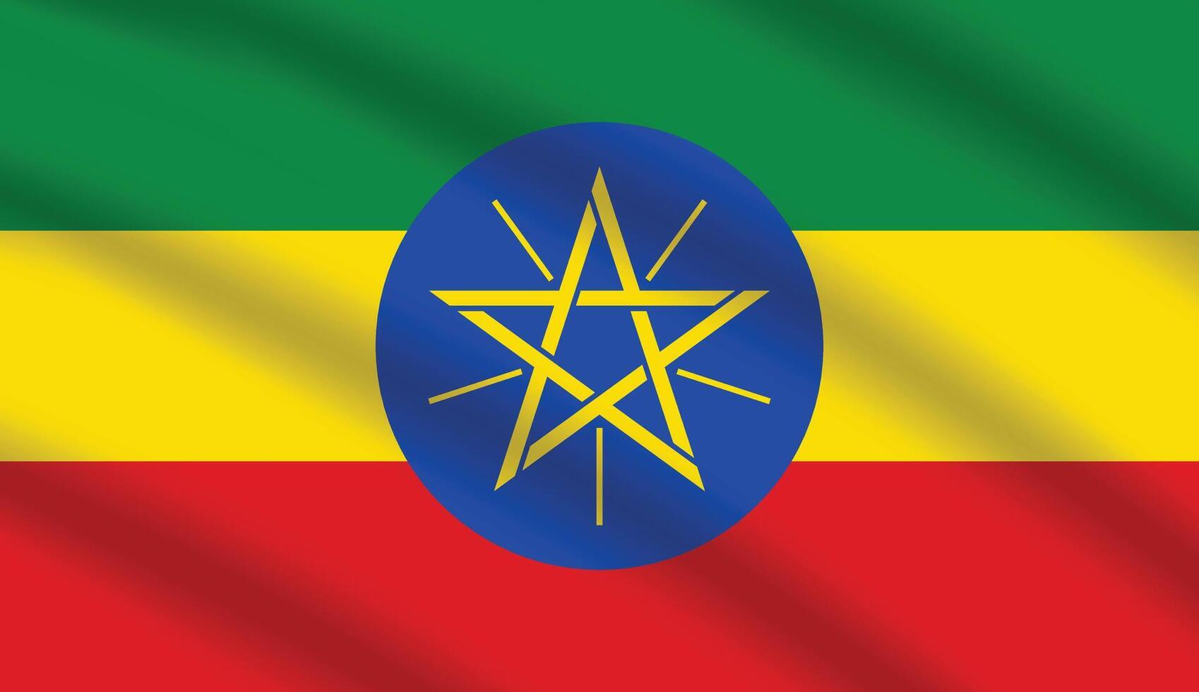 plano ilustración de Etiopía nacional bandera. Etiopía bandera diseño. Etiopía ola bandera. vector