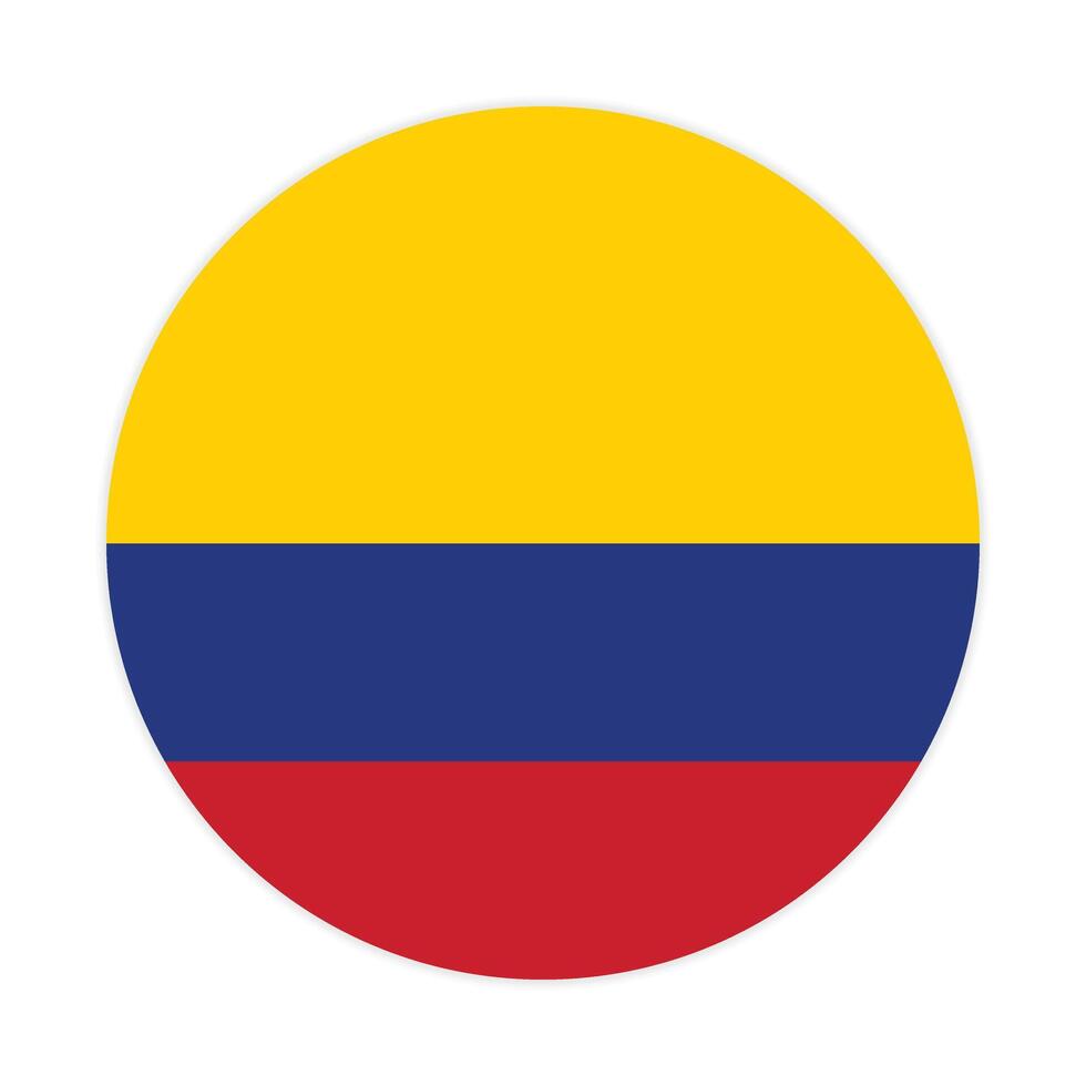 plano ilustración de Colombia nacional bandera. Colombia circulo bandera. redondo de Colombia bandera. vector