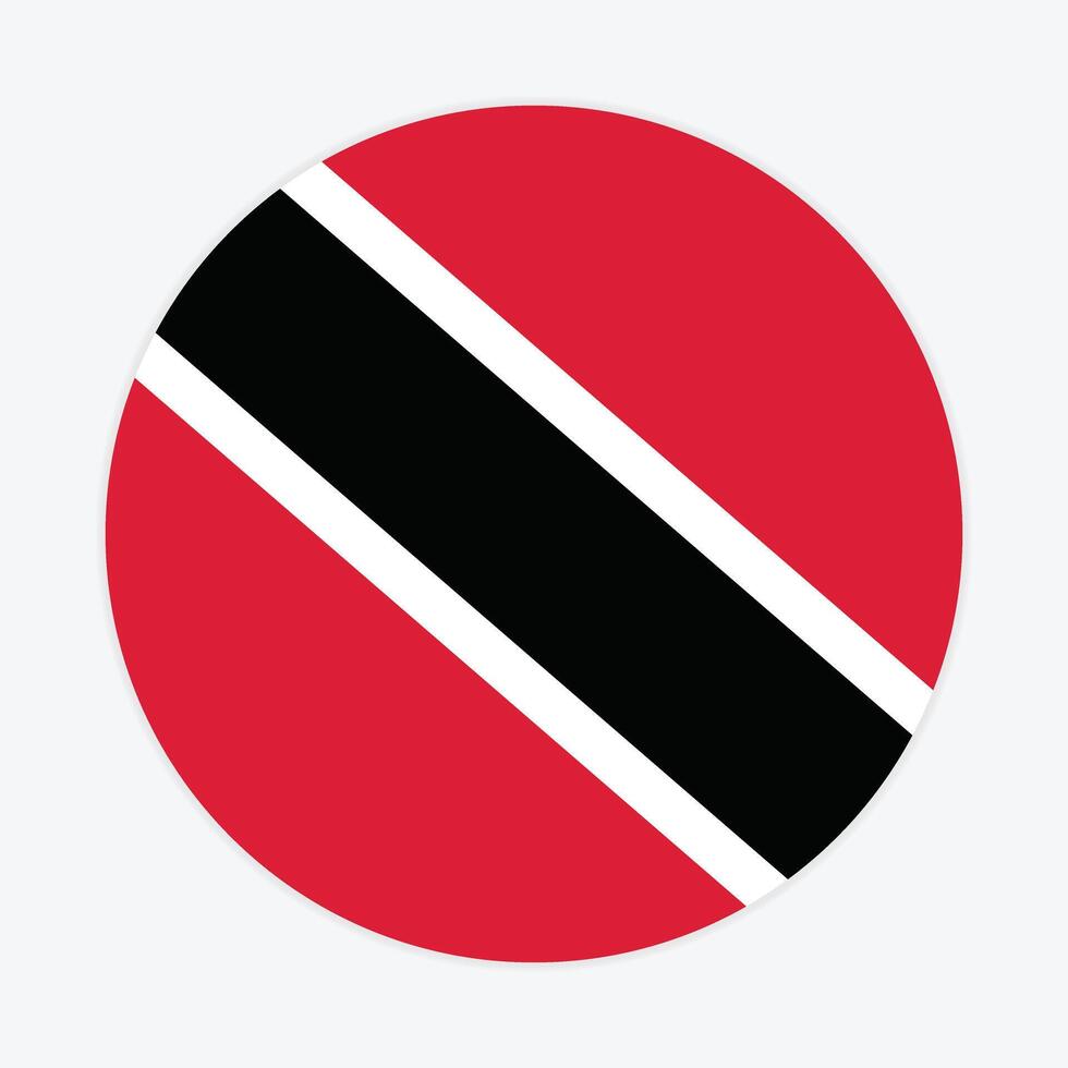 Trinidad and Tobago national flag vector icon design. Trinidad and Tobago circle flag. Round of Trinidad and Tobago flag.