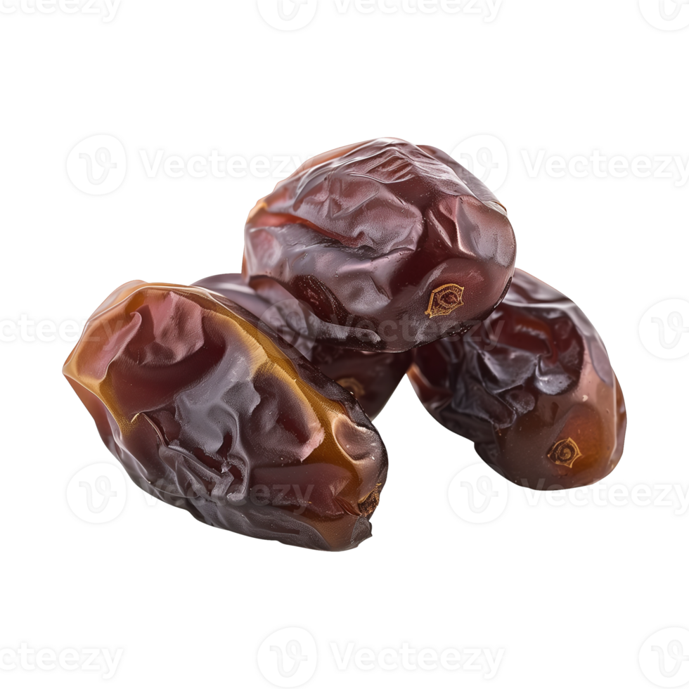 AI generated dates fruit isolated on a transparent background, PNG