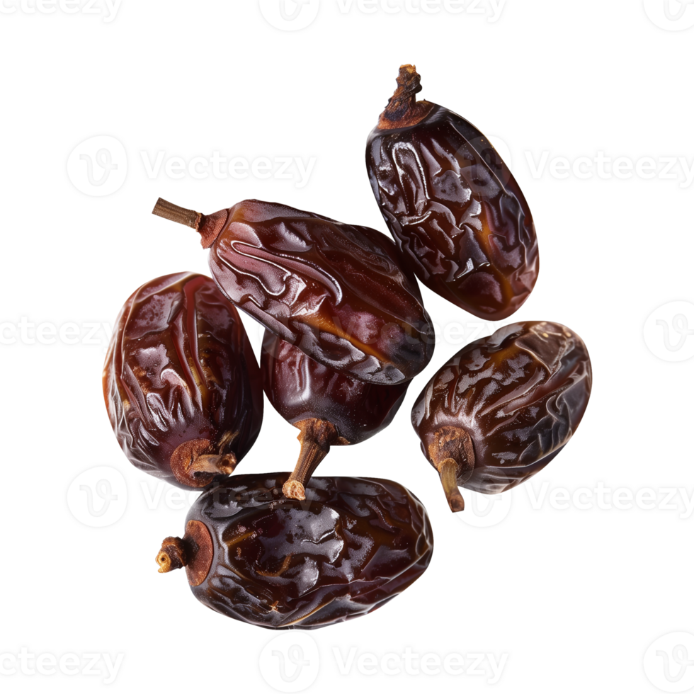AI generated dates fruit isolated on a transparent background, PNG
