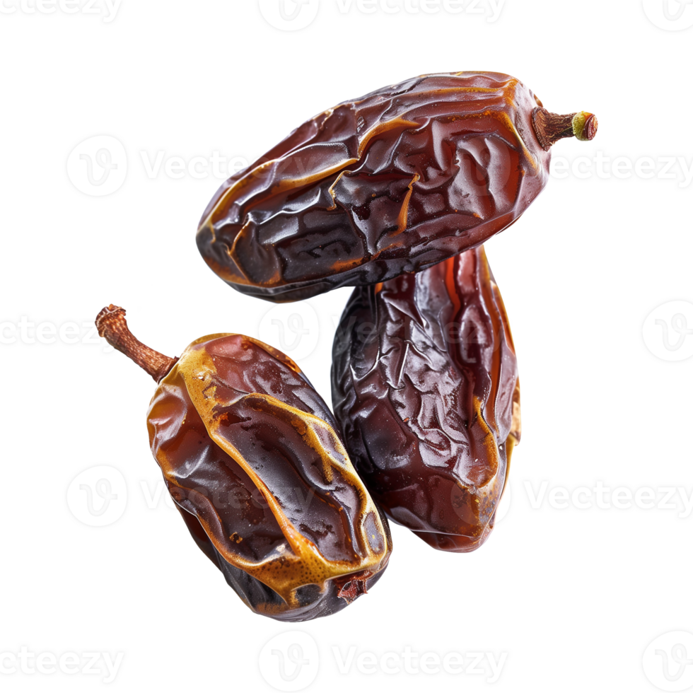 AI generated dates fruit isolated on a transparent background, PNG