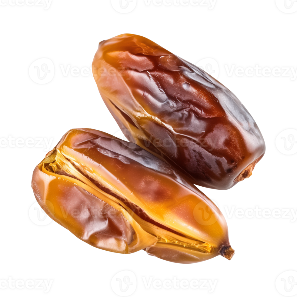 AI generated dates fruit isolated on a transparent background, PNG