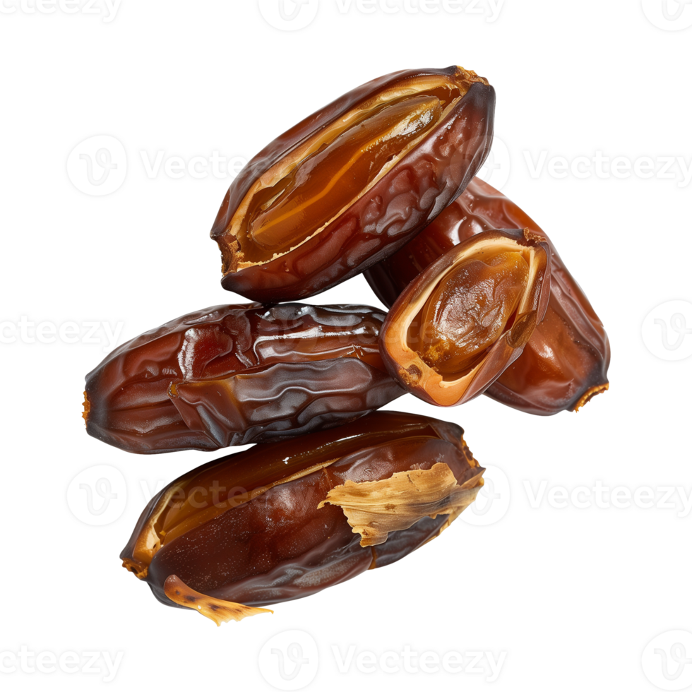 AI generated dates fruit isolated on a transparent background, PNG