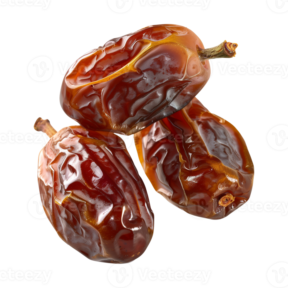 AI generated dates fruit isolated on a transparent background, PNG
