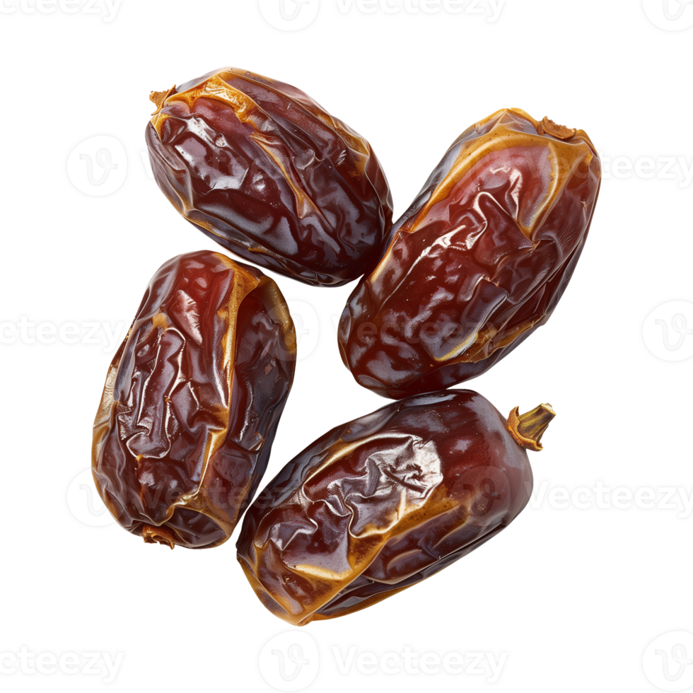 AI generated dates fruit isolated on a transparent background, PNG