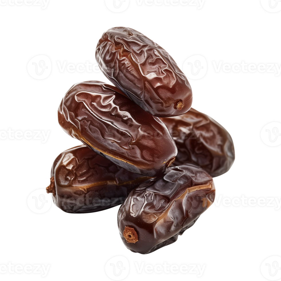 AI generated dates fruit isolated on a transparent background, PNG