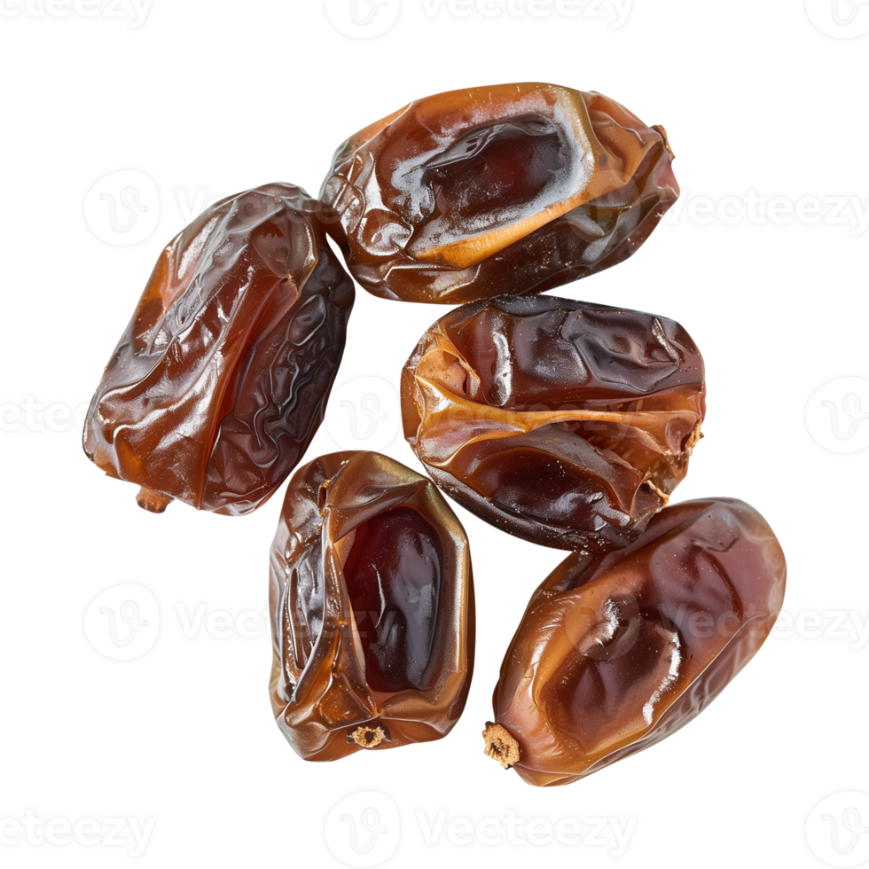 AI generated dates fruit isolated on a transparent background, PNG